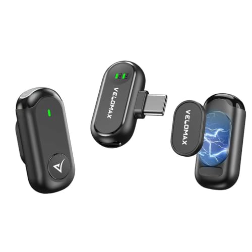 Image of VELOMAX Mini Microphone Mic Wireless for YouTube, Magnetic Mic Wireless for Vlogging Type C Plug & Play Recording Mics for Video Live Streaming 65FT Range Stable Connection for Android /PC /iPad