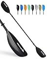 Abahub Pagaia Kayak 210 cm a 230 cm Regolabile Alluminio Doppia Remi Kayak Paddle Pagaie da Kayak per Kayak Barca a Remi Canoa Gambo in Lega di Alluminio Lame in Plastica Nero