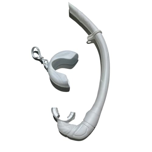 Pro Shot Tidal Roll-up Snorkel for Freediving, Scuba Diving, and Snorkeling (White)