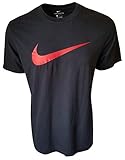 Nike The Tee Mens Large Black with red Swoosh
