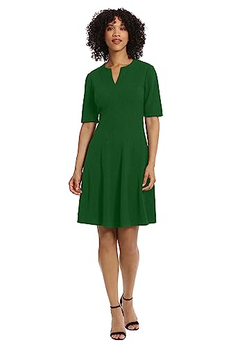 Maggy London Women's Notch Neck Fit and Flare Career Office Workwear Desk to Dinner Event Guest of