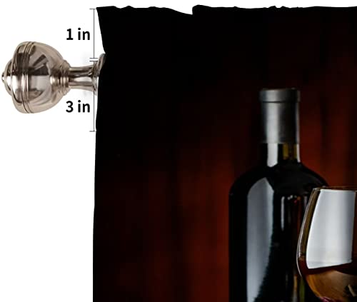 Wine Valance Curtain, Vintage Barrel Red Wine On Table Glasses Wine Grapes Windows Curtain Valance For Kitchen Dining Room Canteens Home Decor, One Panel 54X18In #TOP4