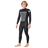 Rip Curl Mens Omega 3/2mm E-Stitch Back Zip Wetsuit - Black - Easy Stretch