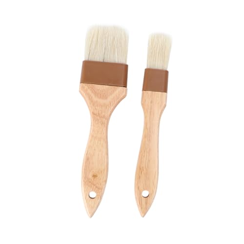 Holibanna 2pcs Pastry Brush Baking Brush Handle for Kitchen Cooking Bbq and Grilling for Oil Marinade and Wash Applications