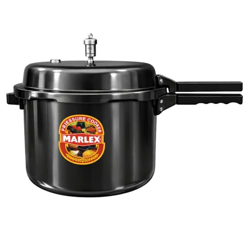 Image of Marlex Premium Hard Anodized Aluminium Pressure Cooker | Outer Lid - 11 Litres | Fast Cooking | Gas Stove Compatible | ISI Certified | 5-Year Warranty | Ideal For 10+ Large family