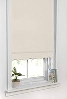 Emma Barclay Scalloped Roller Blind - Child Safe Blind with Adjustable Cord and Scalloped Edge Detailing in Cream - Width 60 x Drop 165cm