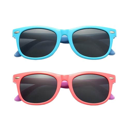 Image of FANNYGO 3 Pack Kids Sunglasses for Boys Girls Kid children's Polarized Sunglasses Age 3-10