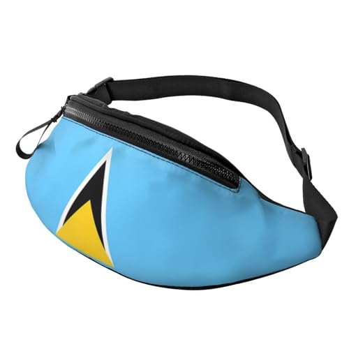 Image of Waist Fanny Pack St Lucia Flag St Lucia Crossbody Bags Adjustable Strap Bum Bag Unisex Belt Bags for Running Workout Everyday Use