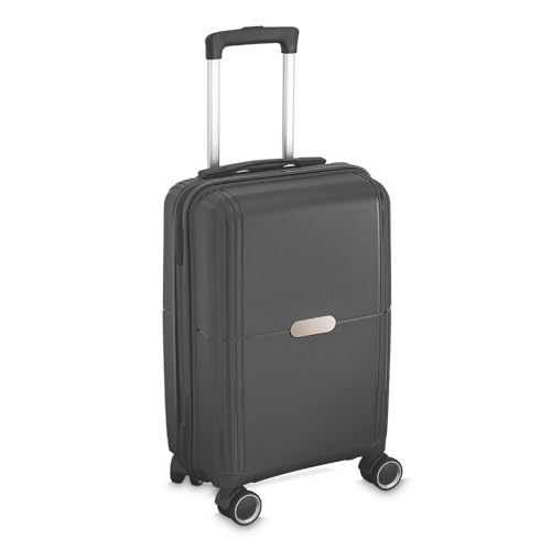 Mala de Bordo Executiva Compacta 34L, Cinza, Polipropileno, Cadeado com Segredo, Rodas 360 Graus, Alça Retrátil, 53 x 33 x 21cm, 2,7kg, para Viagem (Cinza)