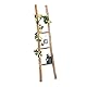 Relaxdays Dekoleiter, 150 cm hoch, Holzleiter Garten, 4 Sprossen, Kastanie, Handarbeit, Handtuch- & Kleiderleiter, Natur