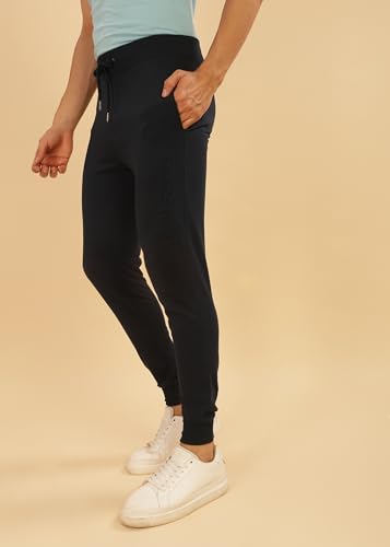 Image of Force NXT Men's Super Combed Cotton Rich French Terry Fabric Solid Joggers | Active Joggers for Men | Comfortable Waistband with Zipper Pocket for Daily Workout