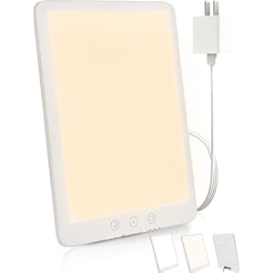 Light Therapy Lamp, 15000 Lux Sunlight Happy Lamp, LED Daylight Lamp with 3 Color Temperature, 4 Brightness, 4 Timer Portable Light Therapy Box for Home Office and Travel