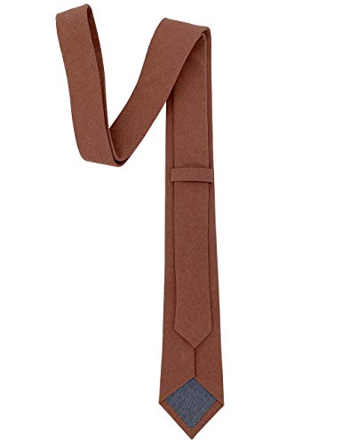 Image of Kebocis Mens Solid Color Cotton Necktie for Men