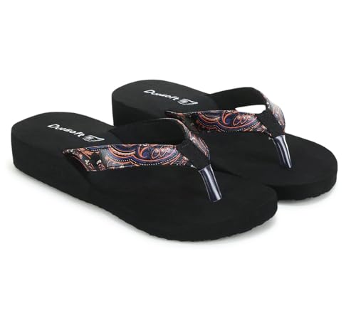 Doctor Walk Flip Flop for Women | Soft Comfortable | Breathable | Fashionable | Stylish | Trendy | Super soft | Lightweight | Anti-Slip Sole | Indoor & Outdoor | (DW-010)(Black)