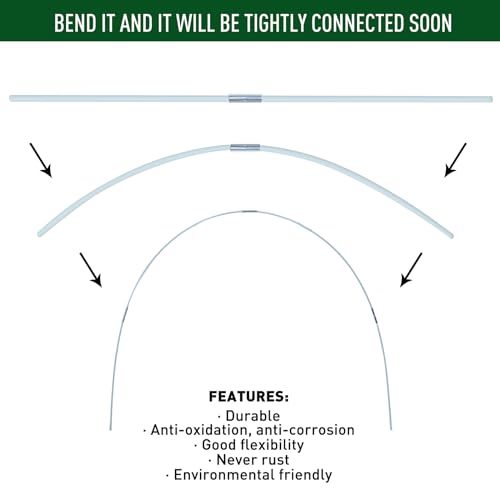 MAXPACE Greenhouse Hoops for Less Than 2.7ft Wide Grow Tunnel, Rust-Free Fiberglass Support Hoops Frame for Garden Fabric, DIY Plant Support Garden Stakes, Gardening Supplies, 50pcs