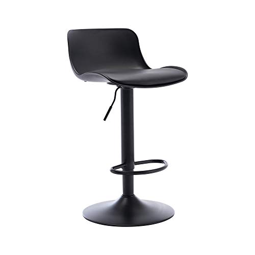 Nobpeint Upholstered Contemporary Air Lift Adjustable Swivel Bar Stool (Black, Set Of 2) #TOP2