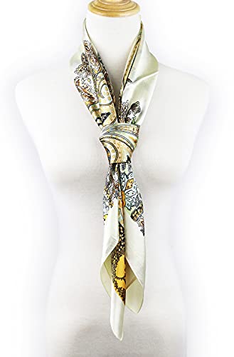 Image of Women's 35 inch Satin Square Silk Like Hair Scarves and Wraps Headscarf for Sleeping | Silk Feel Neckerchief, Hair Scarf, Fashion Bandana, Headscarf, Headband, Hair Wrap Sleeping, Daily Fashion Styling