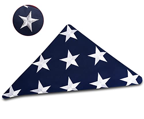 DANF Memorial American Flag 5x9.5 ft Burial Flag 100% Heavy Duty Cotton
