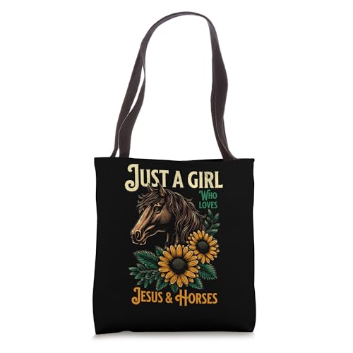 Bolso Tote Just A Girl Who Loves Jesus & Horses miniatura 1