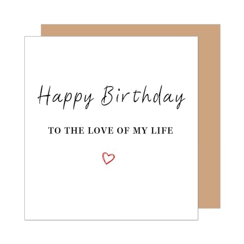 Edition Seidel Premium quadratische Geburtstagskarte mit Umschlag. Glückwunschkarte Billet Karte mit Spruch für Mann Frau Freund Freundin love of my life (GQ422 SW025)