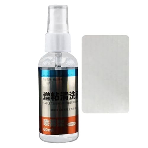Kit de Cuidado de Raquetas de Tenis de Mesa de 60 ml, Limpiador de paletas de Pong con Esponja de 2 Lados, Kit de Limpieza de Goma de Tenis de Mesa, Potente Limpiador de Goma de Tenis de Mesa