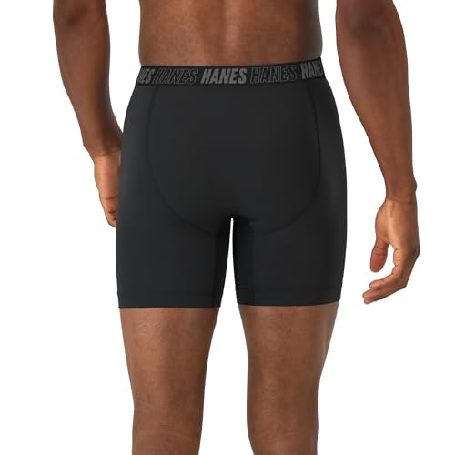 Hanes Men's Underwear Boxer Briefs Pack, Total Support Pouch, 3-Pack, Sexy Men's Underwear, Long or Short-Leg Underwear Boxer Briefs