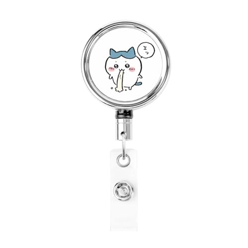 吊り下げ名札用リール ちいかわ (243) バッジリール 円形 Idカードリール 名札ホルダー バッジホルダー メンズ レディーズ 軽量 おしゃれ 人気 胸に固定 伸縮自在 落下防止 紛失防止 回転クリップ式 クリップ付き 教師 学生 オフィス 通勤 通学
