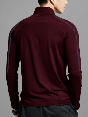 Image of EYEBOGLER Men's Solid Polo Neck Full Sleeve T-Shirt, Casual Gym Wear Regular Fit T-Shirt for Men