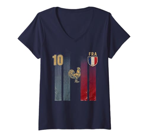 Femme France Cadeau Français Tour Eiffel Français France T-Shirt avec Col en V
