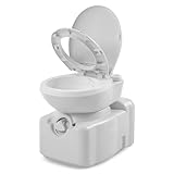 YITAHOME 3.2 Gallon RV Toilet, Cassette Toilet with 360° Rotating Toilet Bowl, T-type Water Outlet, Level Indicator, 5.8 Gallon Sewage Tank with Wheels, Handle, Rotating Spout for RV Boats Mobile Home