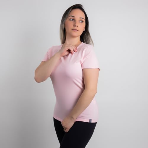 kit 5 camisetas feminina tshirt básica algodão premium (G, Mix (uma de cada cor))