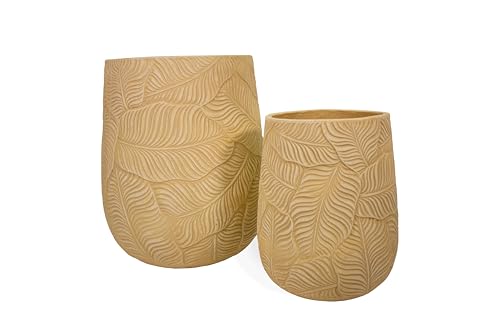 NATINDESIGN Terracotta Blumentopf 2er Set XXL Blumentopf Groß für In- und Outdoor | Bali, Indonesien, Mediterran Stil | Terrakotta Töpfe Groß Design Töpfe Terracotta Optik