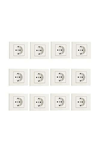 OVİVO Grano Beyaz Topraklı Priz Çerçeveli 12 Adet