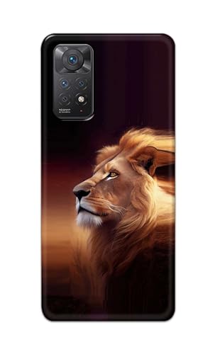 Image of PRINTFIDAA Printed Hard Back Cover Case for Mi Redmi Note 11 Pro+ Plus 5G Back Cover (Danger Lion) -112