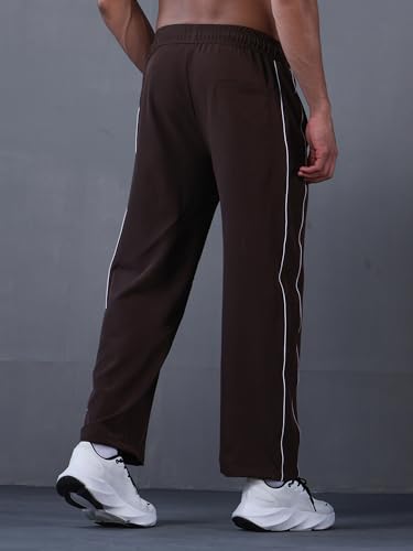 Image of CHKOKKO Men's Relaxed Track Pants for Gym Workout Running Casual Wear Sports Lower with Pockets Adjustable Drawstring Waist Lightweight Quick Dry Activewear Fitness