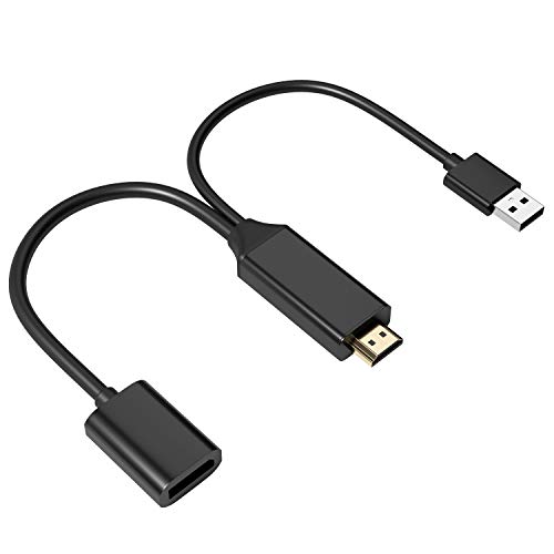 HDMI to DisplayPort Converter Adapter with USB Power,Phizli 4K x 2K HDMI to DP Adaptor for HDMI Equipped Systems,Compliant with VESA Dual-Mode DisplayPort 1.2, HDMI 1.4 and HDCP