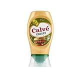 Calvé Salsa Crispy, Formato 250 ml Top Down, Salsa con Cetriolini e Cipolla Ispirata ai Fast Food, Gusto Intenso e Cremoso per Burger, Sandwich, Nuggets e Snack Salati