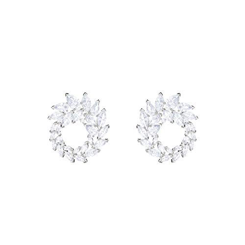 Preisvergleich Produktbild Swarovski Louison Kreolen für Frauen, weißes Kristall, rhodiniert
