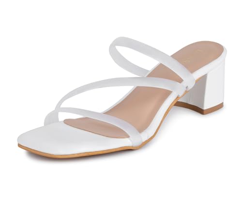 Image of LOUIS STITCH Trendy Strap Design Block Heel Sandals for Women - High Heel Sandals