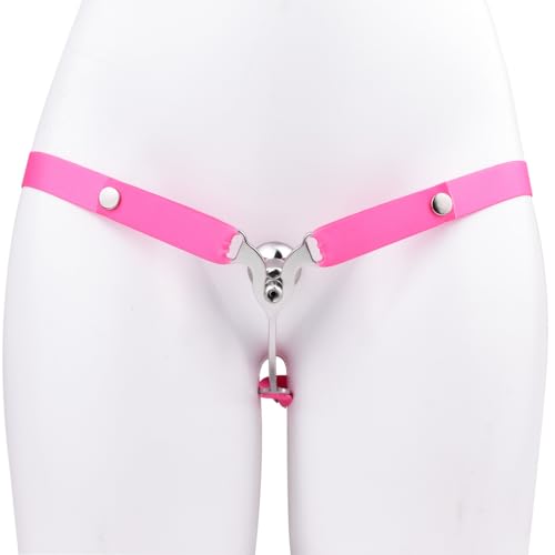 YILUQIFLY Chastity Devices Clip with Auxiliary Strap Flat Negative Chastity Belt Locked Cock Cage Adult Penis SM Bondage Sissy Sex Toys for Men & Gay (Pink 3233)