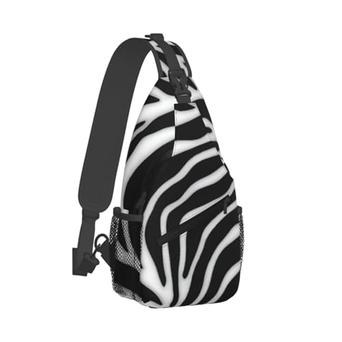 Mochila bandolera de estampado cebra para trekking y uso diario miniatura 2