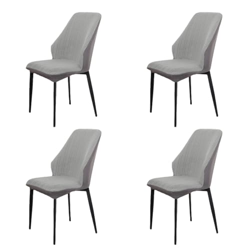 BPILOT 4 Fundas elásticas para Silla integradas con Respaldo de Material de poliéster para Todas Las Estaciones Color Gris