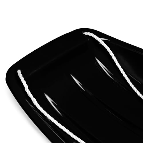 Best Choice Products 35in Kids Plastic Toboggan Snow Sled w/Pull Rope, 2 Handles - Black by Best Choice Products - Image 5