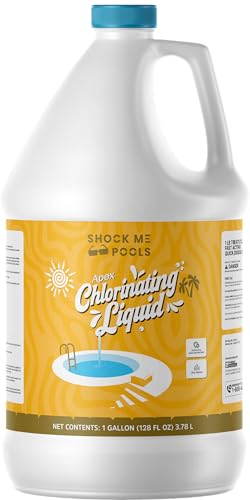 Shock Me Chlorinating Liquid, 10% Sodium Hypochlorite Pool Shock, Reliable Cleaning Treament, 1 Gallon