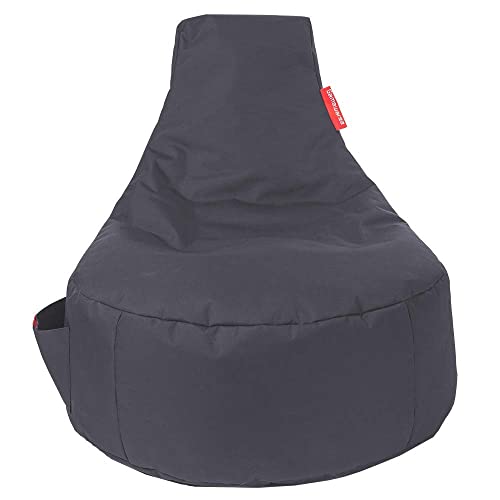 Gaming Sitzsack Gamewarez Alpha Grey mit Rückenlehne