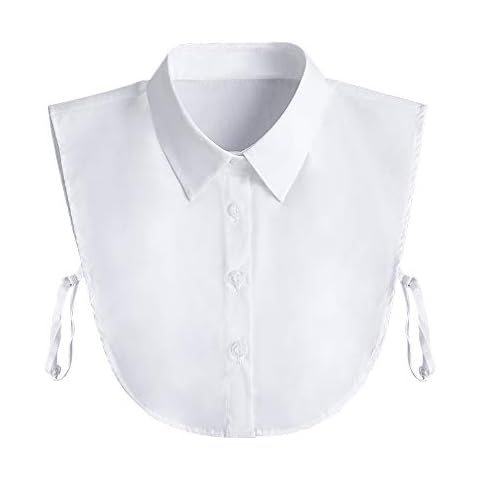 UNAOIWN Fake Collar Detachable Blouse Dickey Collar Half Shirts False Collar for Women and Girls, White, Medium Cover