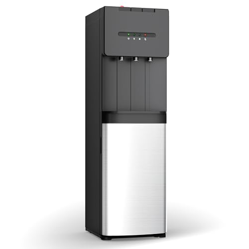 Image of Bottom Loading Water Cooler Dispenser for 3 & 5 Gallon Bottles - Hot, Cold & Room 3 Temperature, Child Safety Lock, LED Indicator Light,Ideal for Kitchen, Office and Home, Black