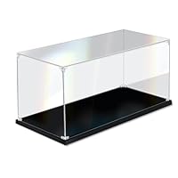 DOFOPO Klar Acryl Vitrine Selbstmontierbare Schaukasten Acryl Box für Sammlerstücke Staubdichte Präsentationsbox mit Schwarzer Basis 25 x 15 x 15 cm