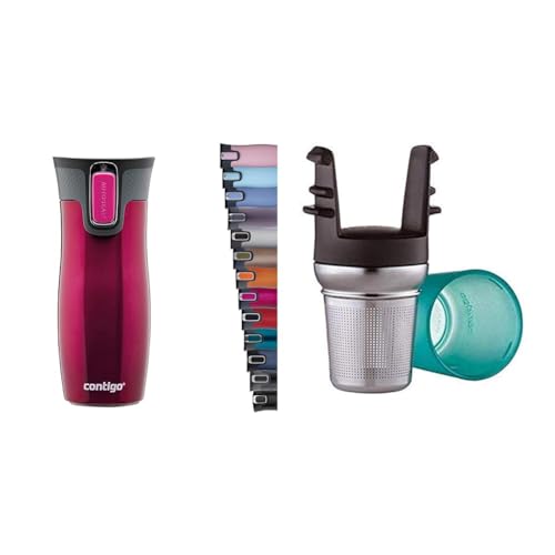 Contigo Thermobecher West Loop Autoseal, Edelstahl Isolierbecher & Teesieb Infuser für alle West Loop Thermobecher