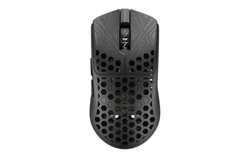 Image of Tenko ARBITER Akitsu Medium Carbon Fiber Gaming Mouse - Ultra-Light 40g, Wireless 8K Polling, 30K DPI, PIXART 3950 Sensor, 60Hr Battery, LCD Receiver Display - Black